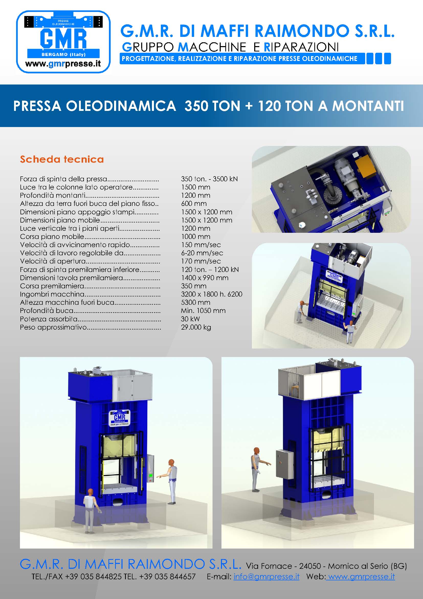 GMR PRESSA OLEODINAMICA 350 TON + 120 TON A MONTANTI 